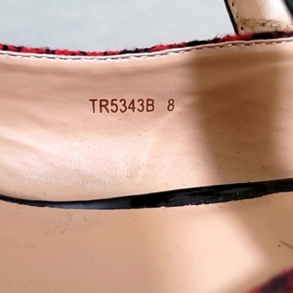 ALLEGRA K WOMEN'S BLOCK HEELS WONDERFUL HOLIDAY PLAID MARY JANE SHOES SZ 8 - Picture 6 of 9